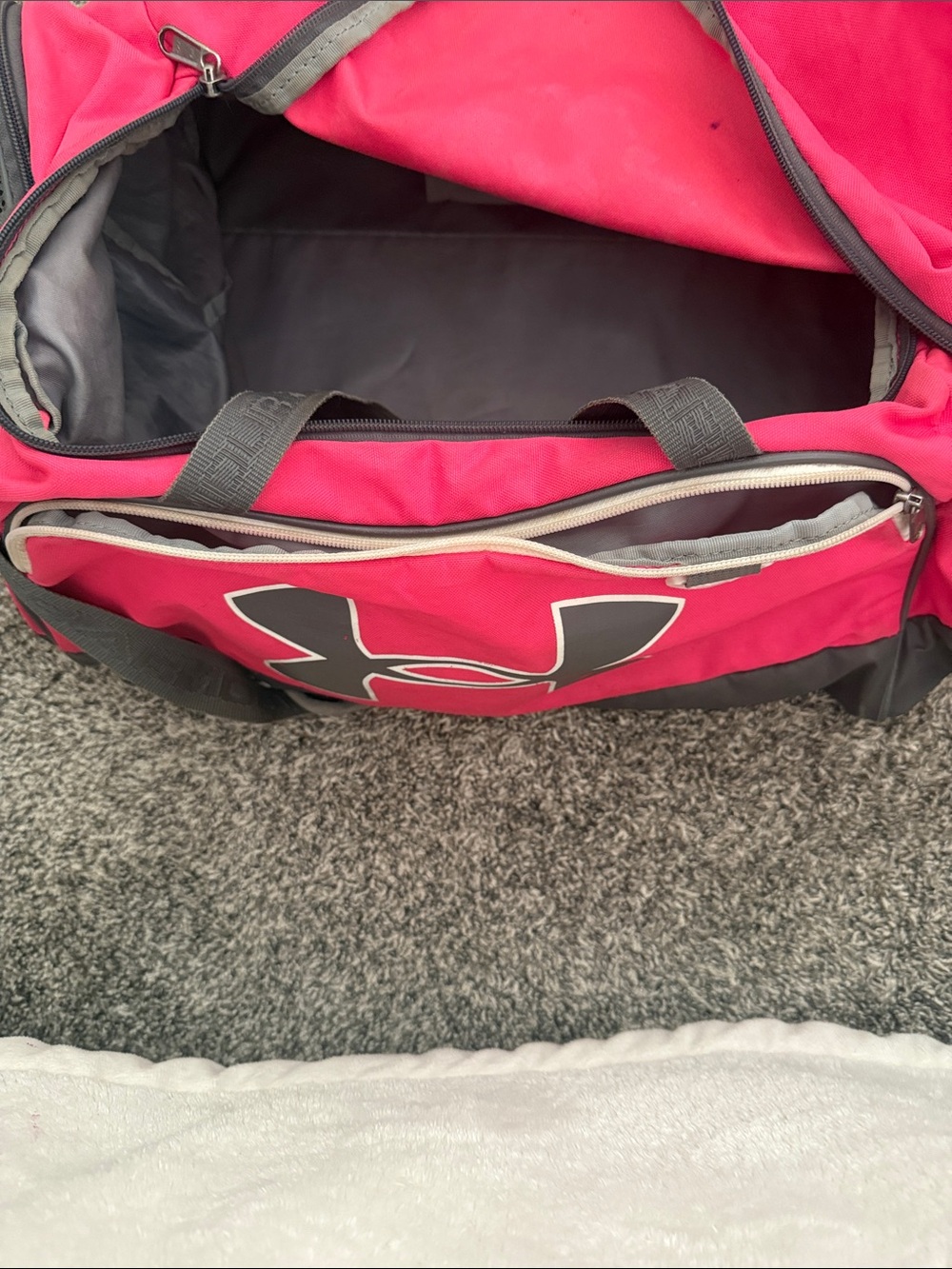Under Armour Hot Pink and Gray Sports Duffle